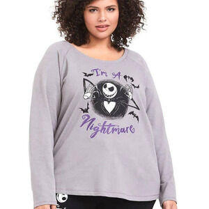 Torrid Gray Sweatshirt with Nightmare Graphic